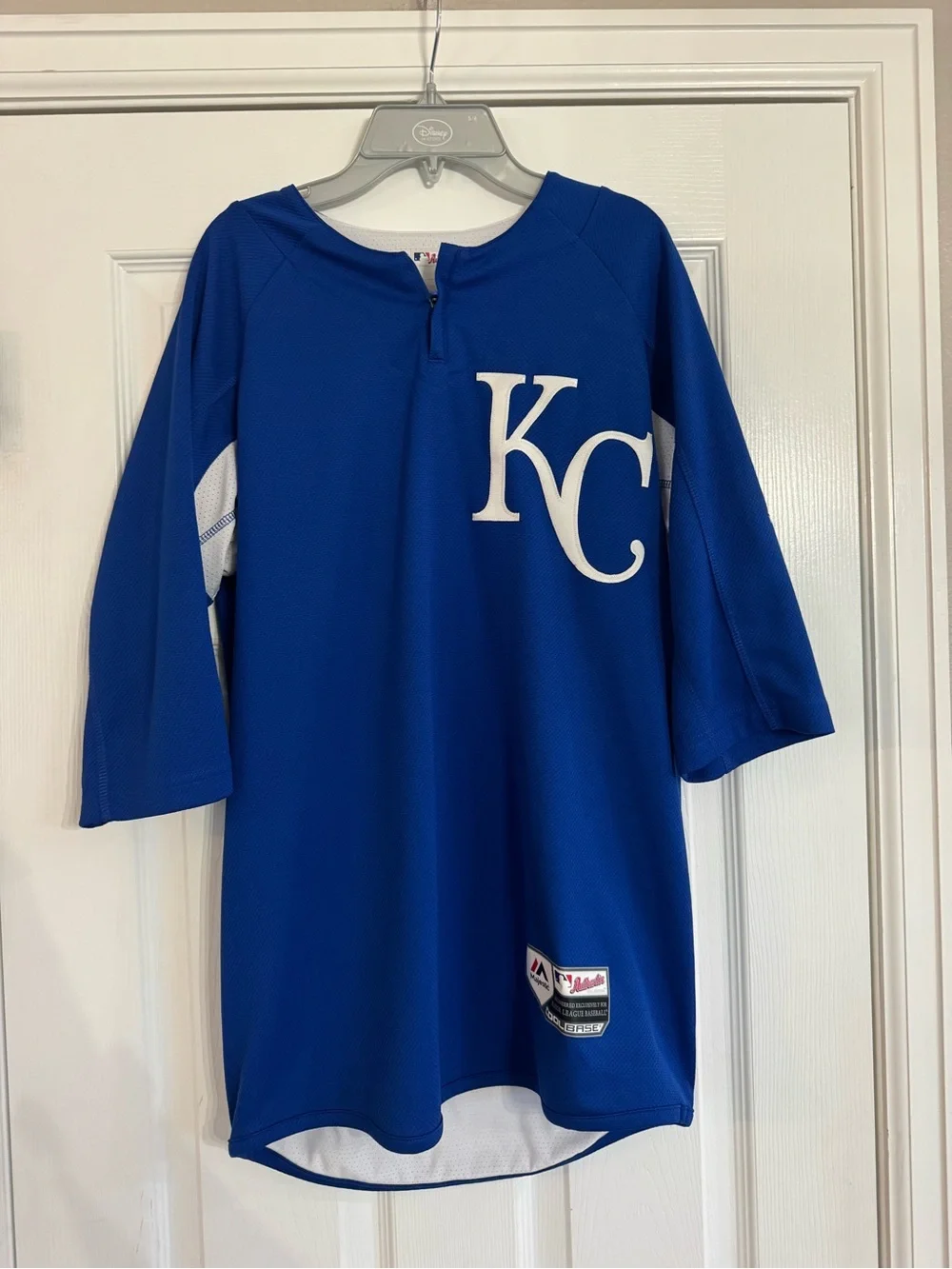 Kansas City Royals Majestic On-Field 3/4-Sleeve Batting Practice Jersey Small